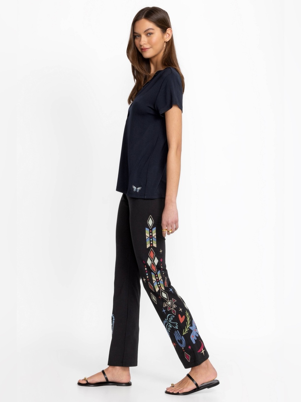 Johnny Was Los Angeles (JWLA) Milley Baby Bootcut Leggings, size L